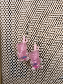 Pendientes ositos rosas