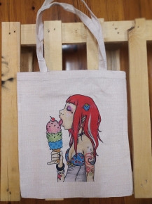 Bolsa simil lino  chica helado