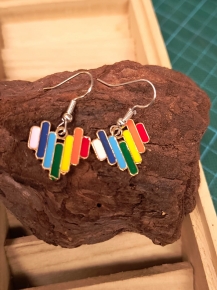 Pendientes corazn multicolor