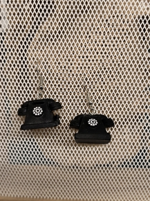 Pendientes telfono vintage 3D