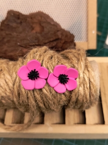 Pendientes flor pompn